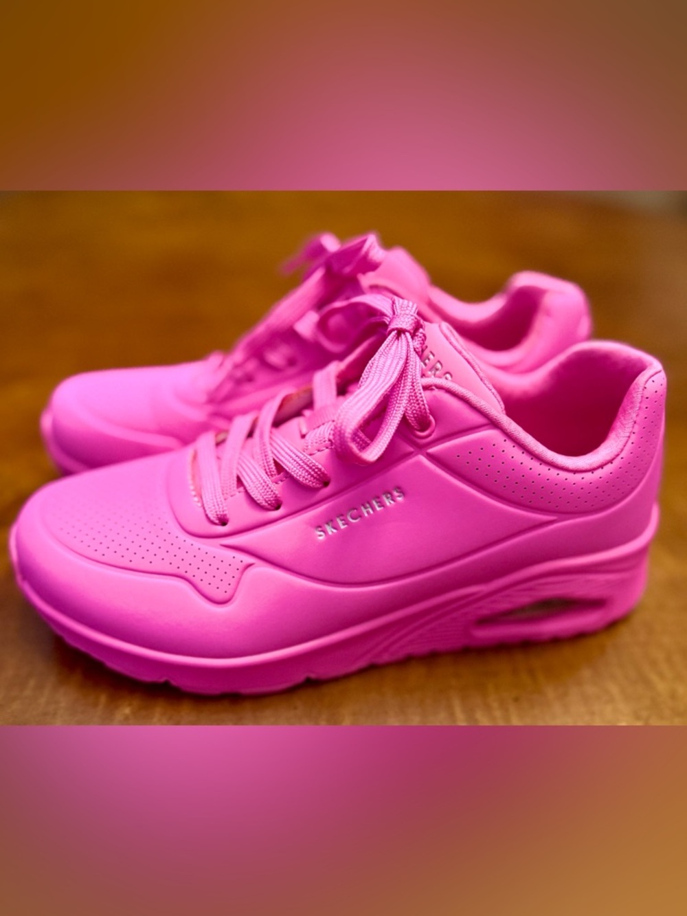 Skechers Hot Pink Women's Air-Cushioned Athletic Sneakers - Picture 12 of 16